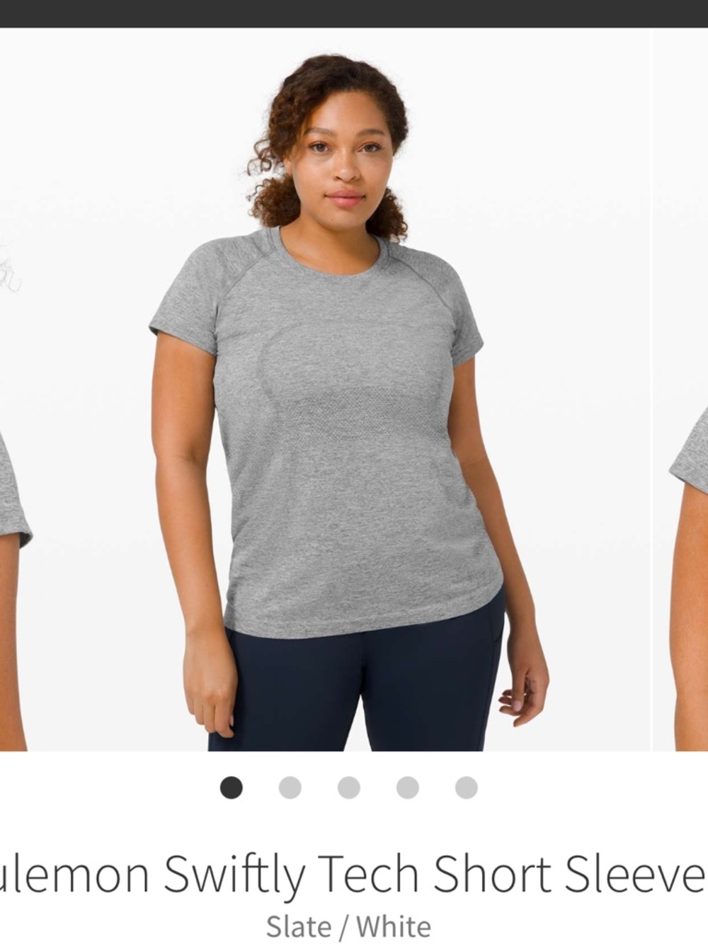 Lululemon Short Sleeve Swiftly Tech Tee - Slate/White NWT Size 10